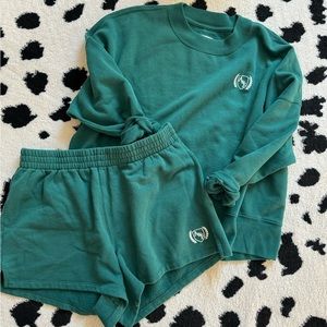 Abercrombie & Fitch Lounge set Women’s XL Dark Green with embroidered logo